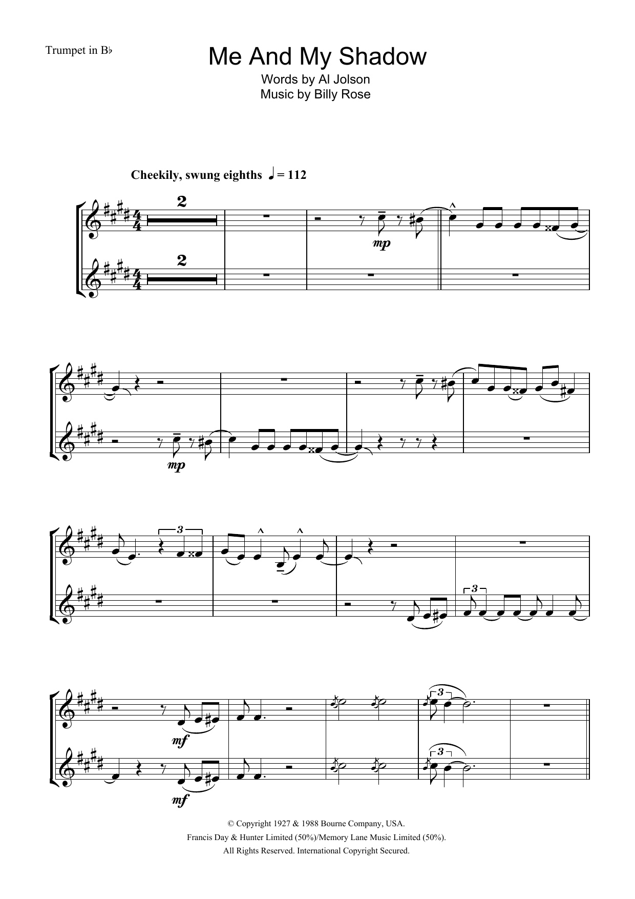 Download Frank Sinatra Me And My Shadow Sheet Music