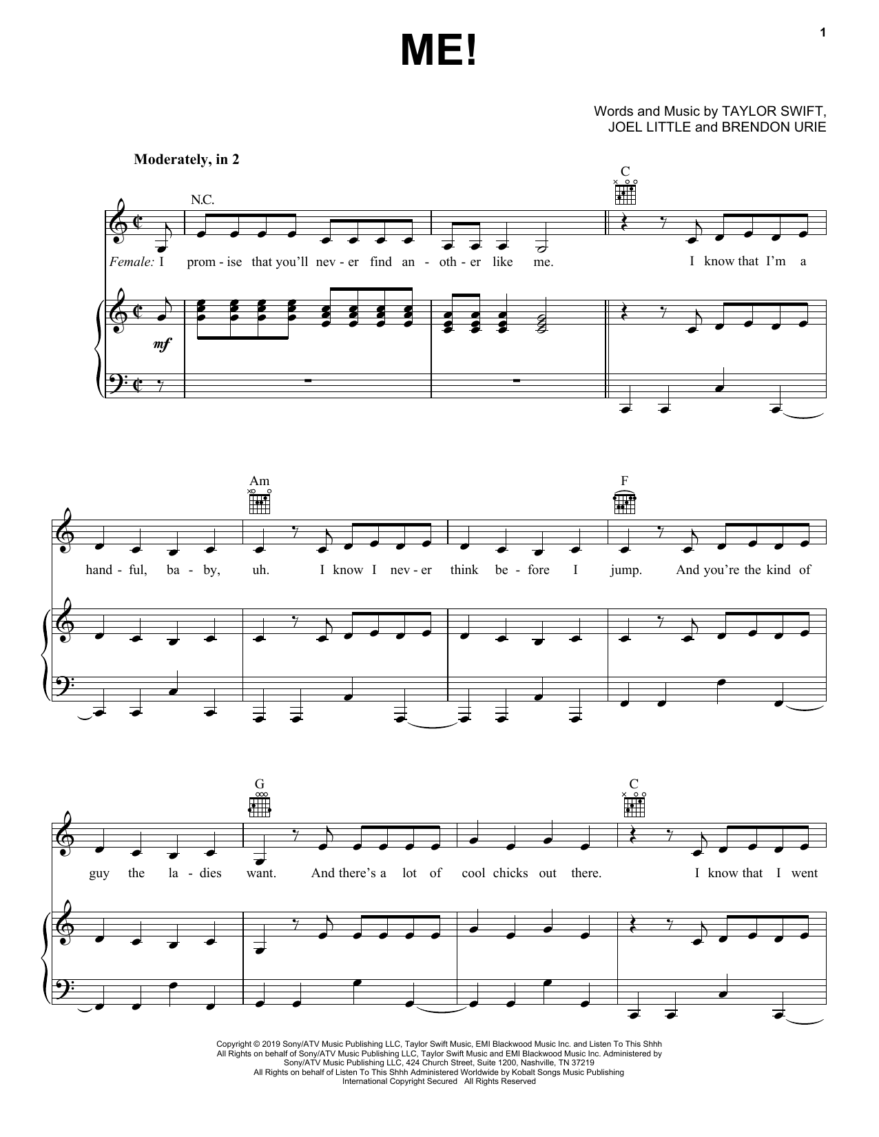 Download Taylor Swift ME! (feat. Brendon Urie of Panic! At Th Sheet Music