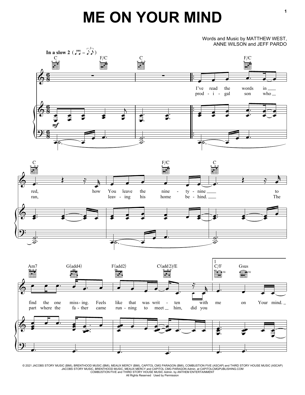 Download Matthew West Me On Your Mind Sheet Music