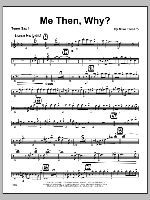 Download Mike Tomaro Me Then, Why? - 1st Bb Tenor Saxophone Sheet Music