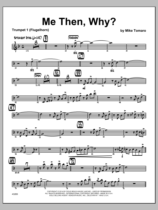 Download Mike Tomaro Me Then, Why? - 1st Bb Trumpet Sheet Music