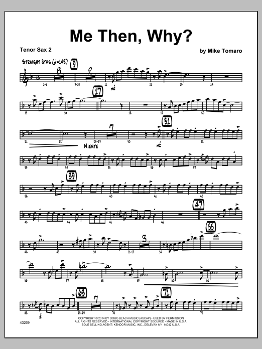 Download Mike Tomaro Me Then, Why? - 2nd Bb Tenor Saxophone Sheet Music