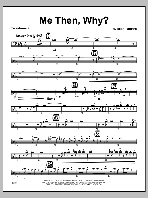 Download Mike Tomaro Me Then, Why? - 2nd Trombone Sheet Music