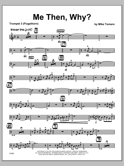 Download Mike Tomaro Me Then, Why? - 3rd Bb Trumpet Sheet Music