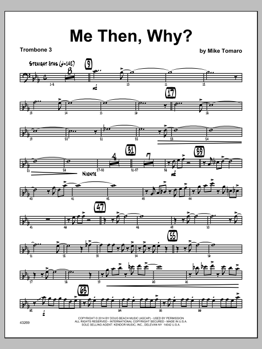 Download Mike Tomaro Me Then, Why? - 3rd Trombone Sheet Music