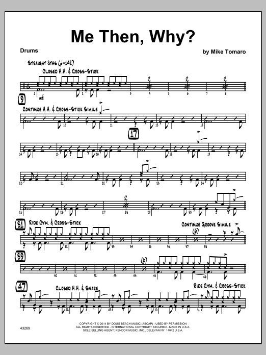 Download Mike Tomaro Me Then, Why? - Drums Sheet Music