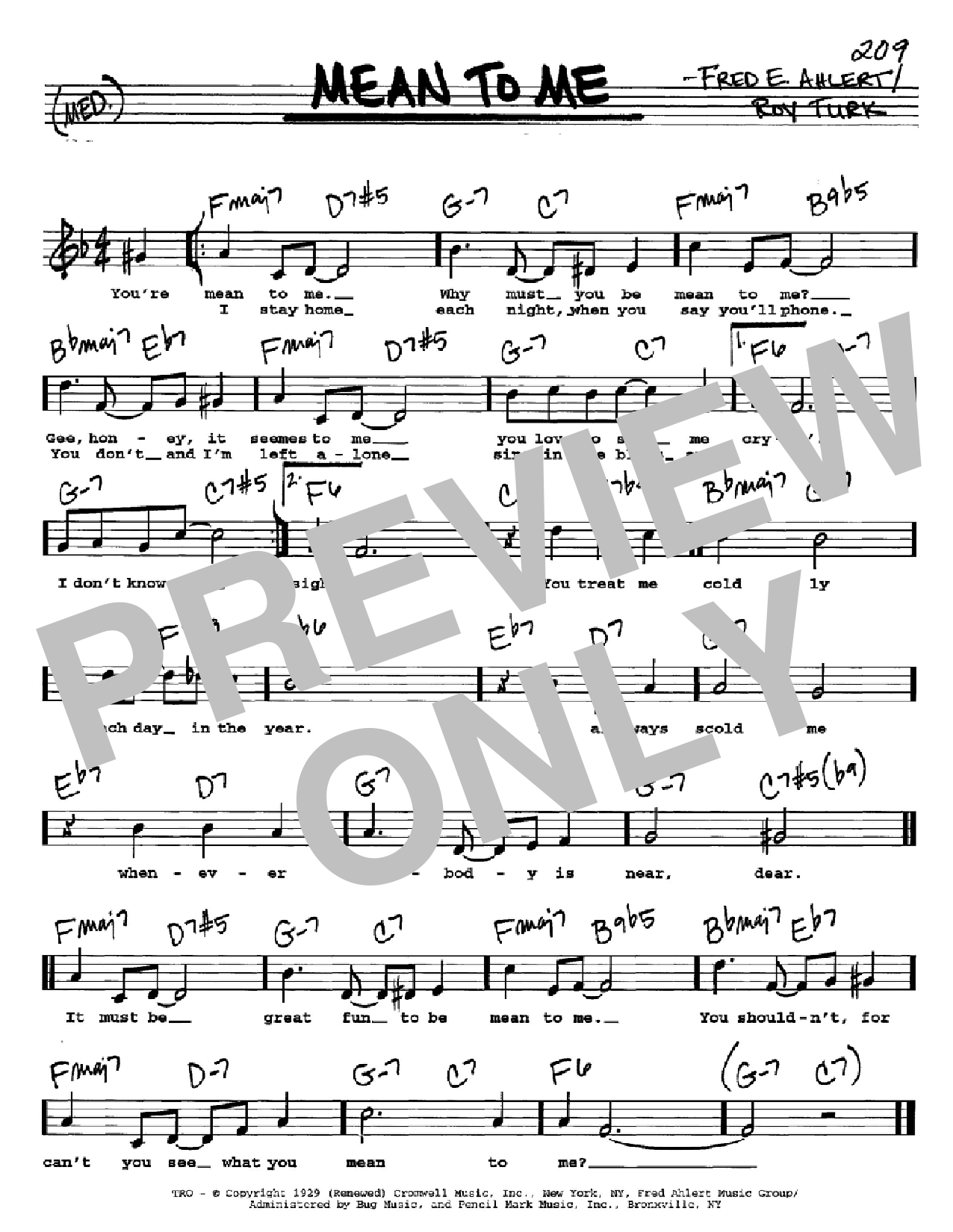 Download Fred E. Ahlert Mean To Me Sheet Music