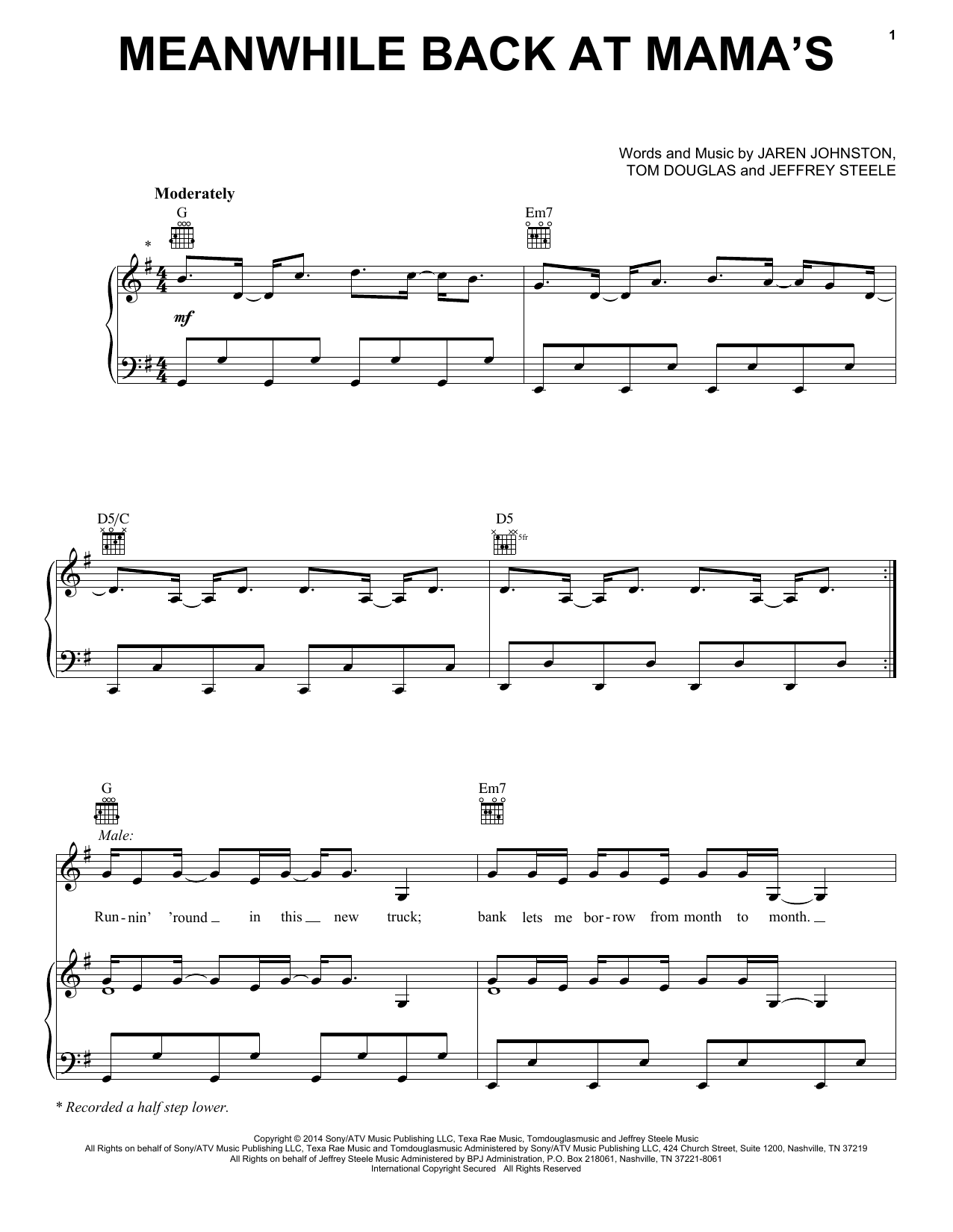 Download Tim McGraw feat. Faith Hill Meanwhile Back At Mama's Sheet Music