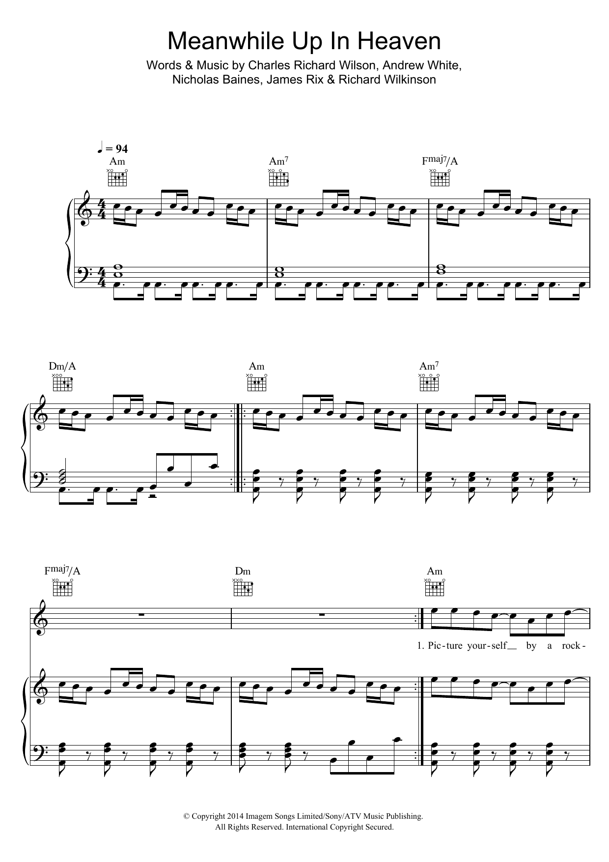 Download Kaiser Chiefs Meanwhile Up In Heaven Sheet Music