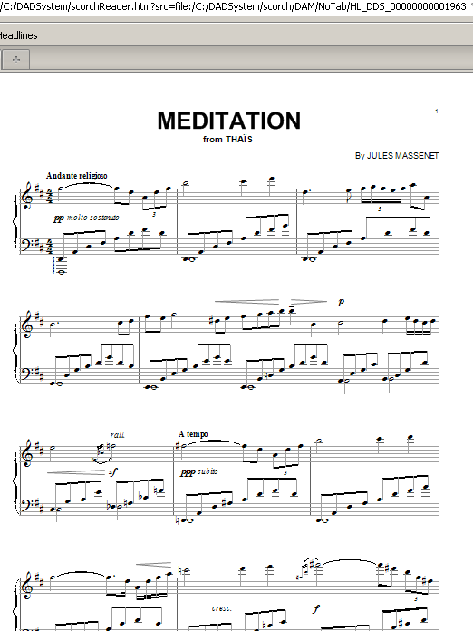 Jules Massenet Meditation sheet music notes printable PDF score