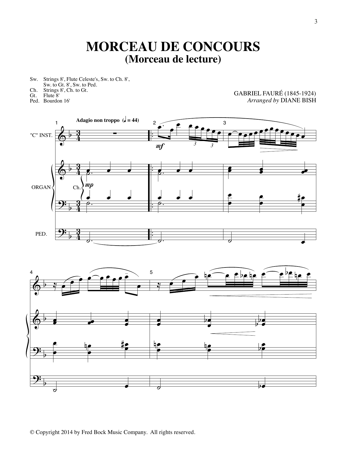 Download Gabriel Faure, Wolfgang Amadeus Moza Meditations (arr. Diane Bish) Sheet Music