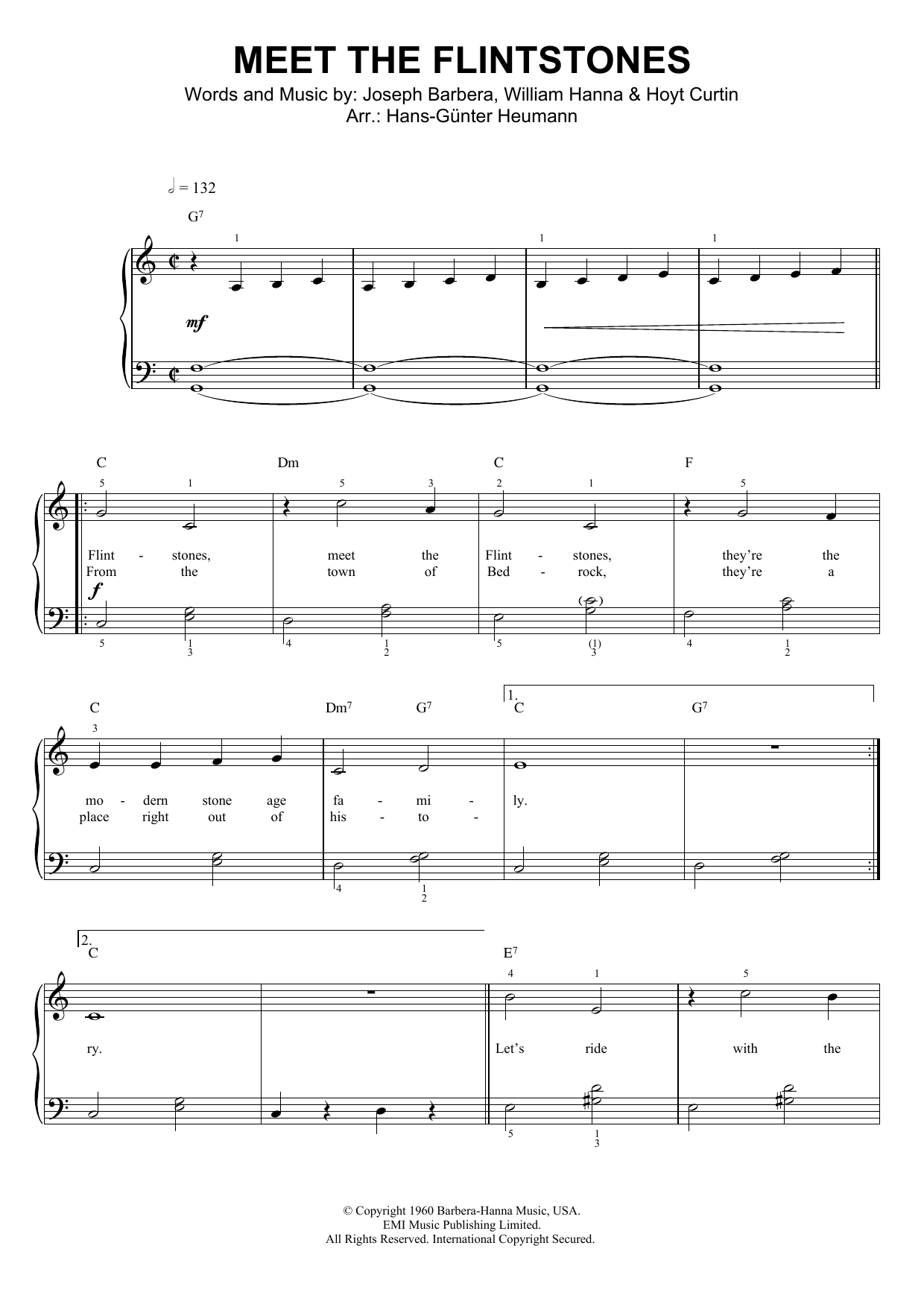 Download Hoyt Curtin (Meet The) Flintstones Sheet Music
