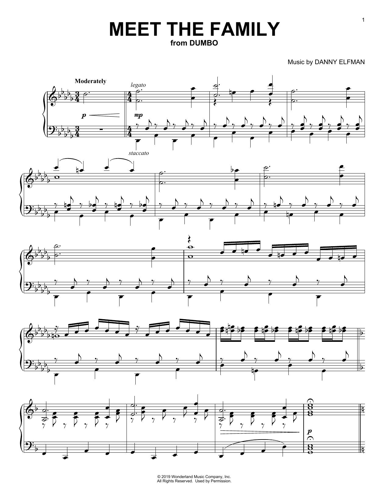 Download Danny Elfman Meet The Family (from the Motion Pictur Sheet Music