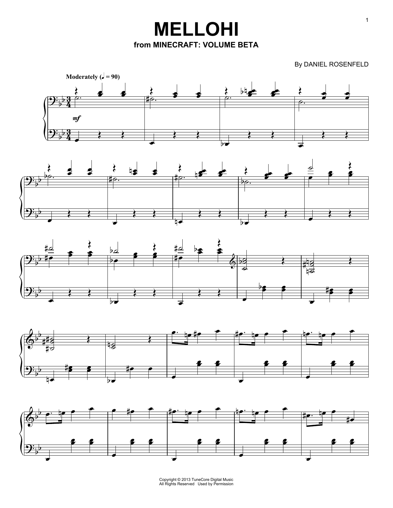 Download C418 Mellohi (from Minecraft) Sheet Music