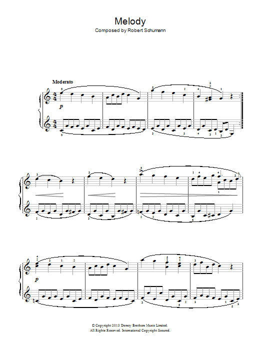 Download Robert Schumann Melody Sheet Music