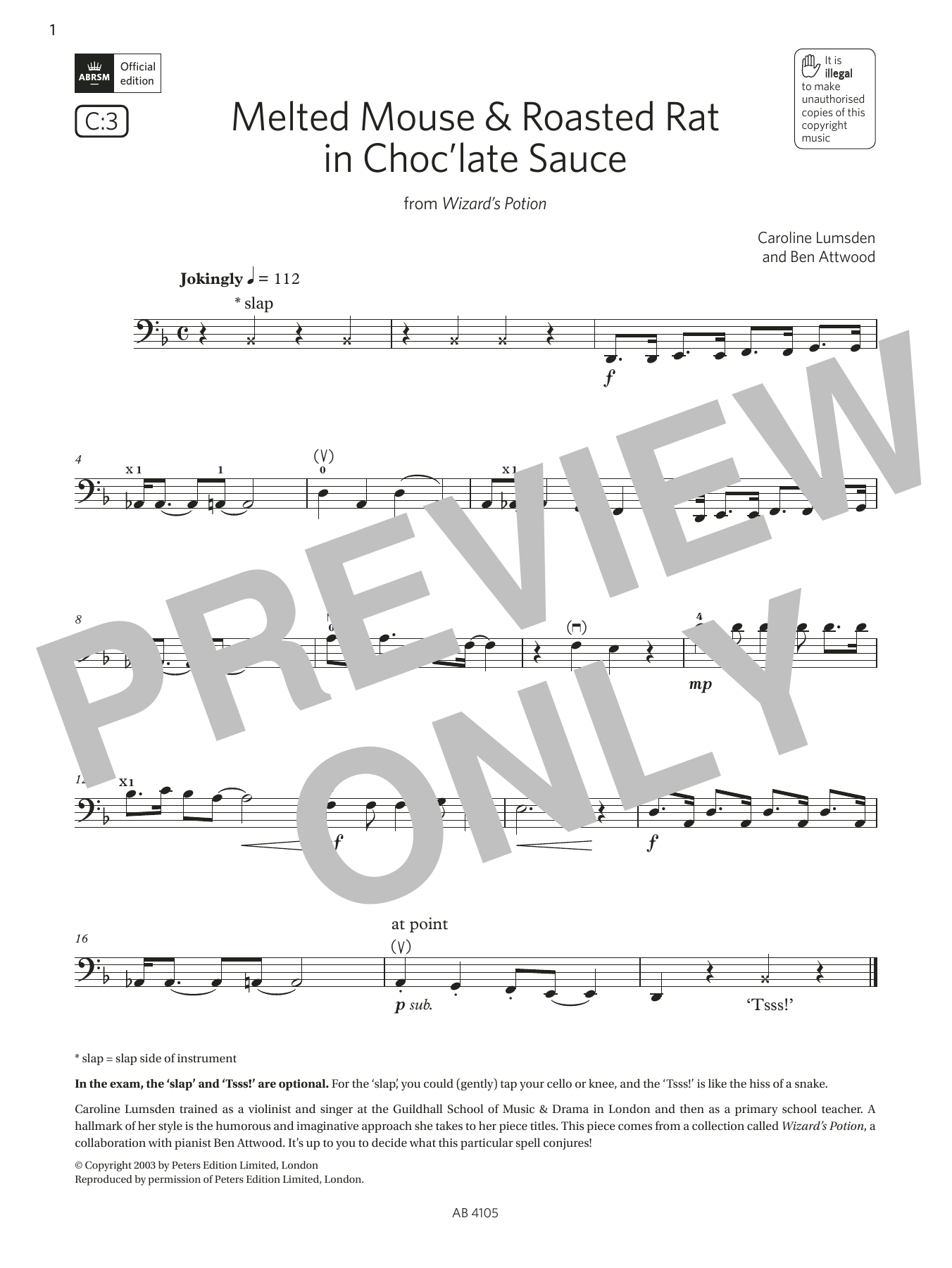 Download Ben Attwood Melted Mouse & Roasted Rat in Choc'late Sheet Music