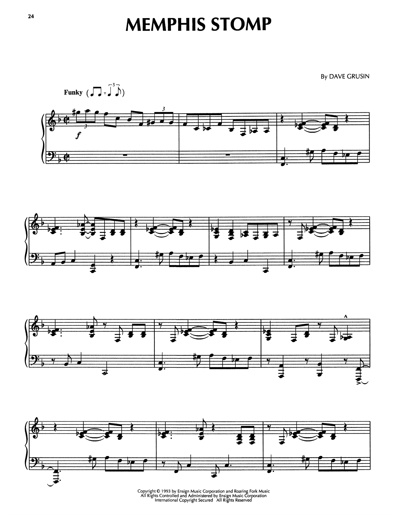 Download Dave Grusin Memphis Stomp (from The Firm) Sheet Music