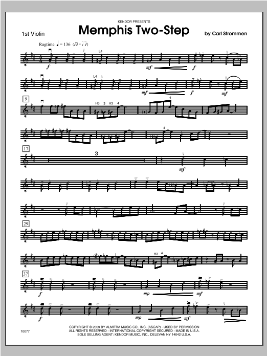 Download Strommen Memphis Two-Step - Violin 1 Sheet Music