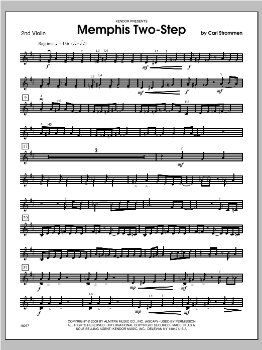 Download Strommen Memphis Two-Step - Violin 2 Sheet Music
