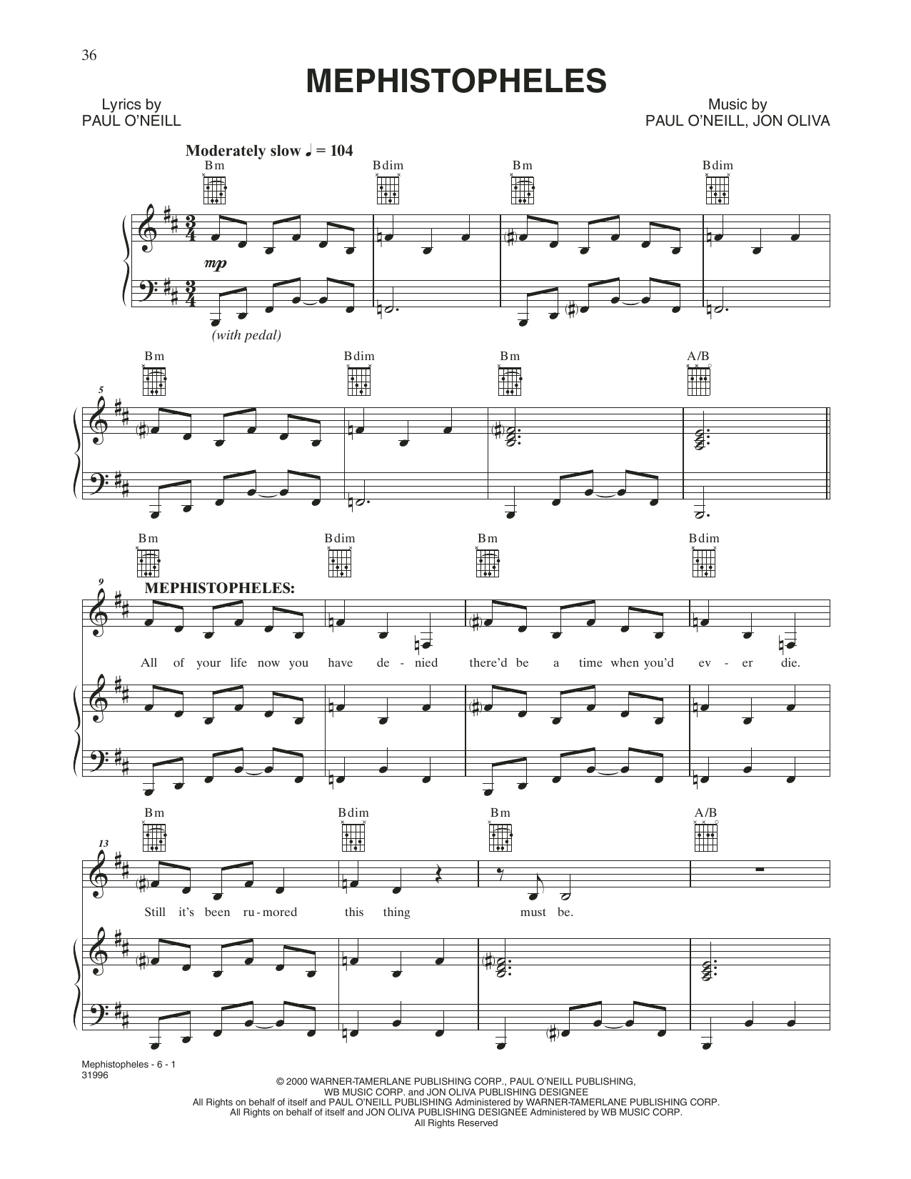 Download Trans-Siberian Orchestra Mephistopheles Sheet Music