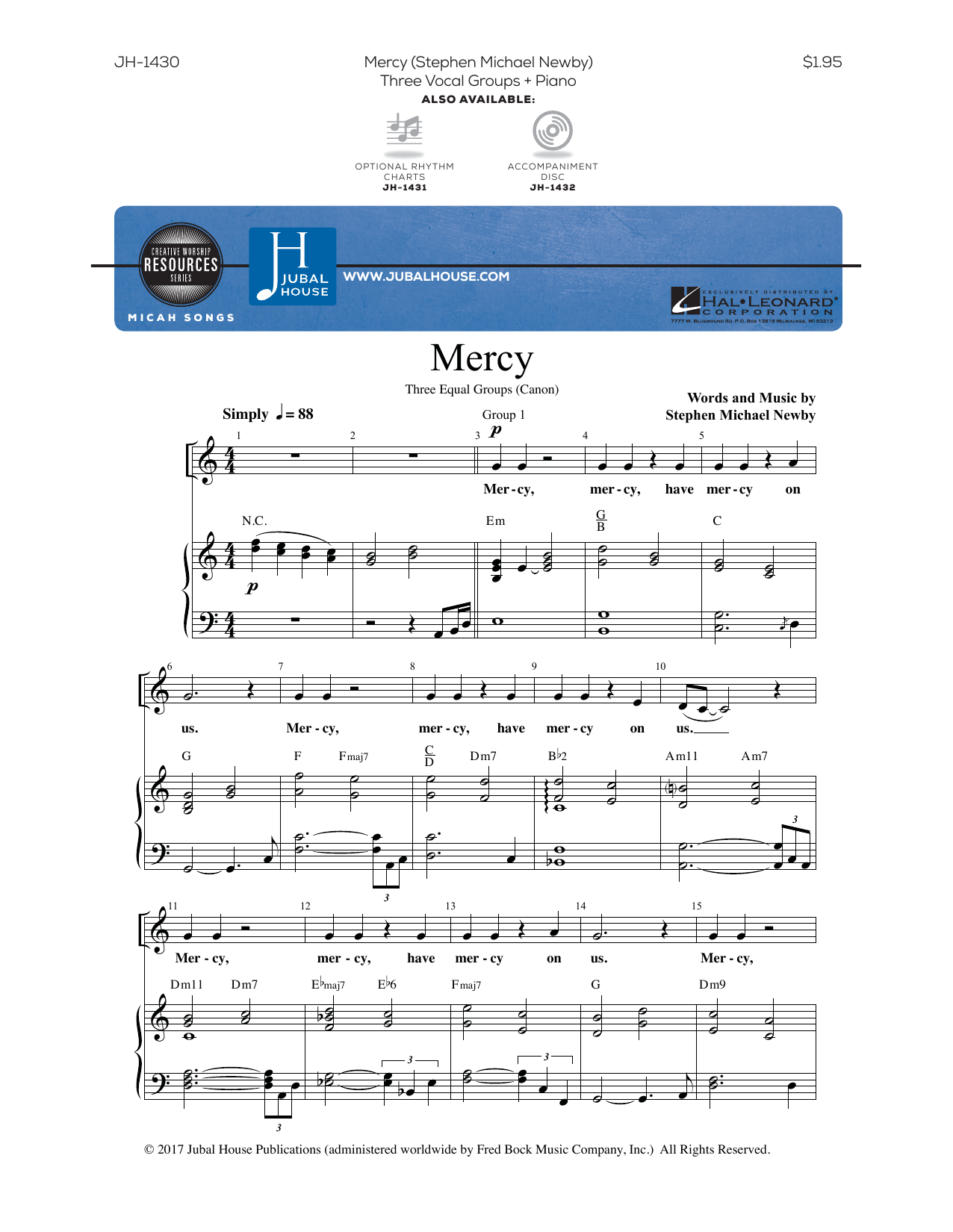 Download Stephen Michael Newby Mercy Sheet Music