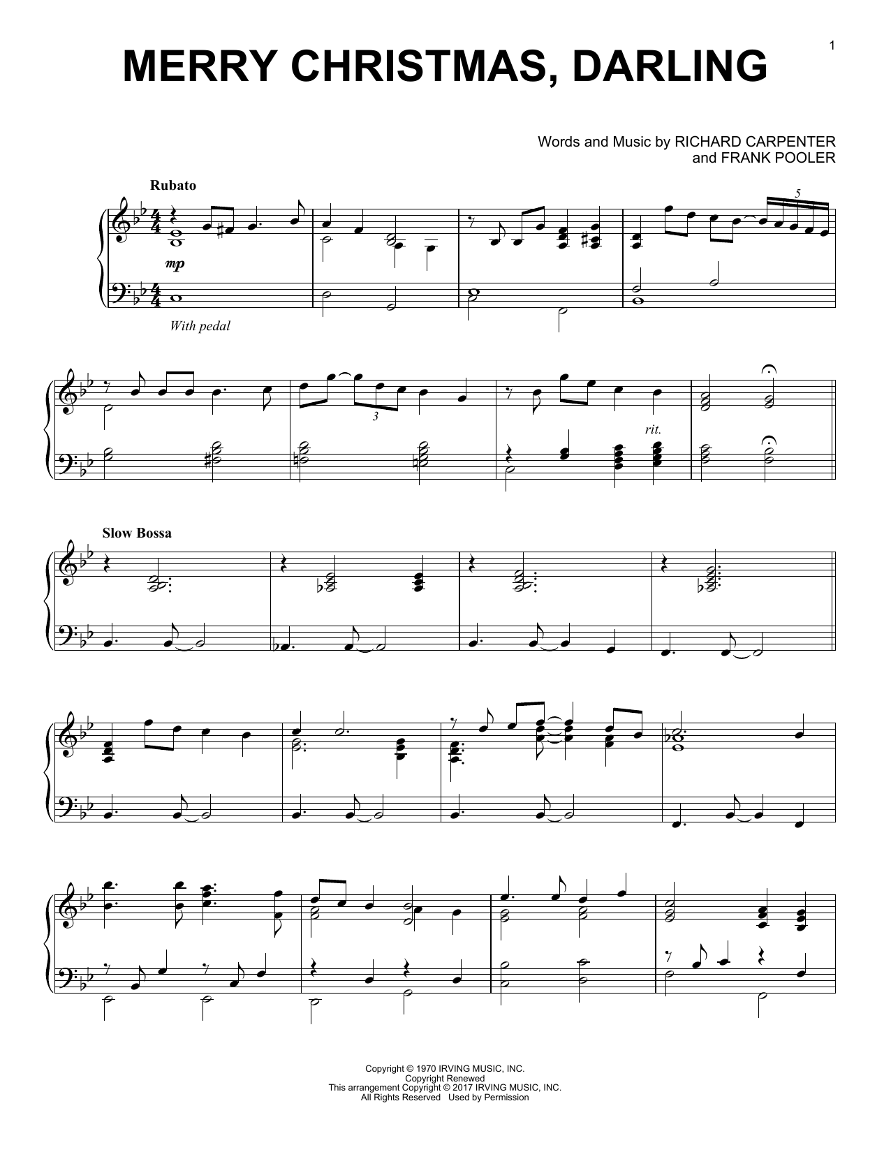 Download Frank Pooler Merry Christmas, Darling [Jazz version] Sheet Music