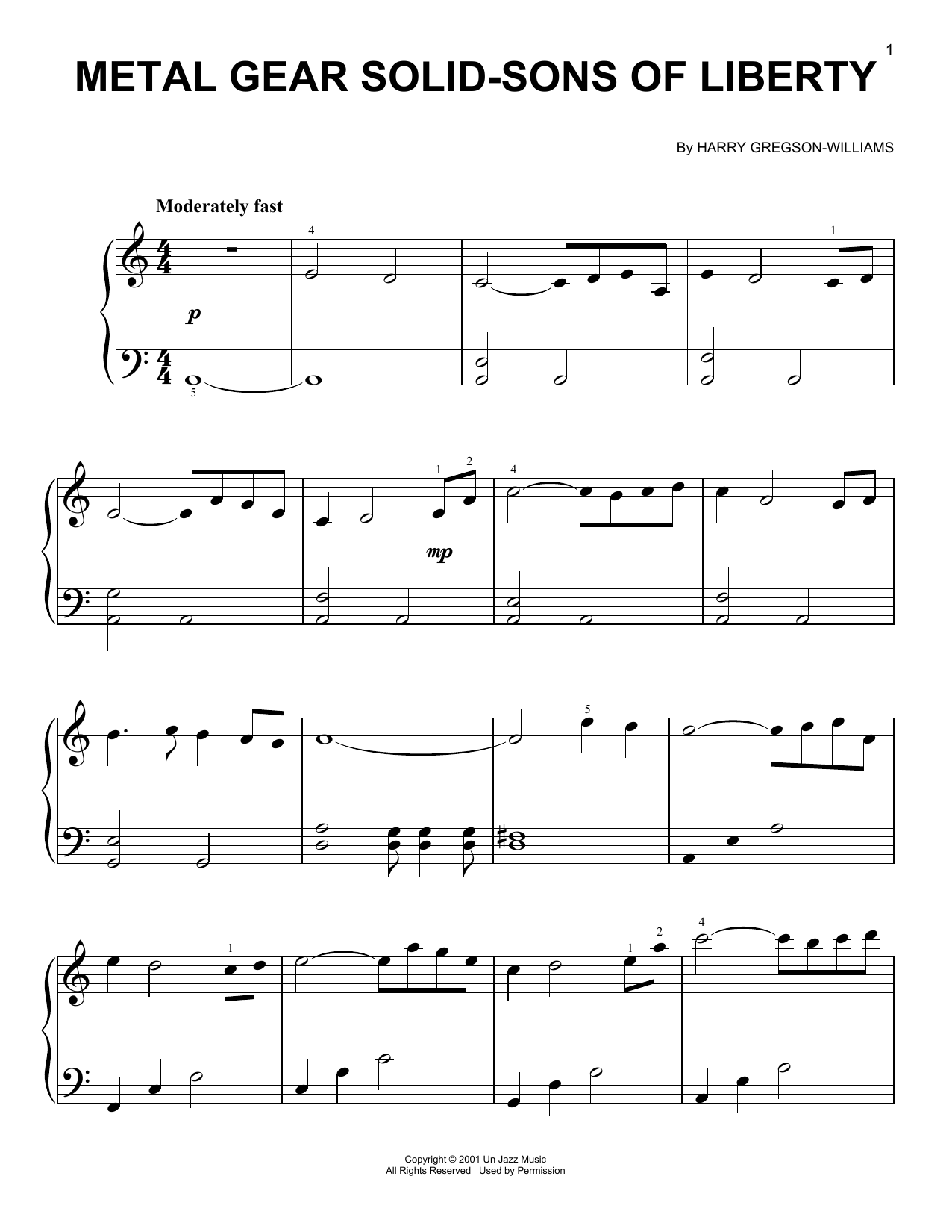 Download Harry Gregson-Williams Metal Gear Solid - Sons Of Liberty Sheet Music