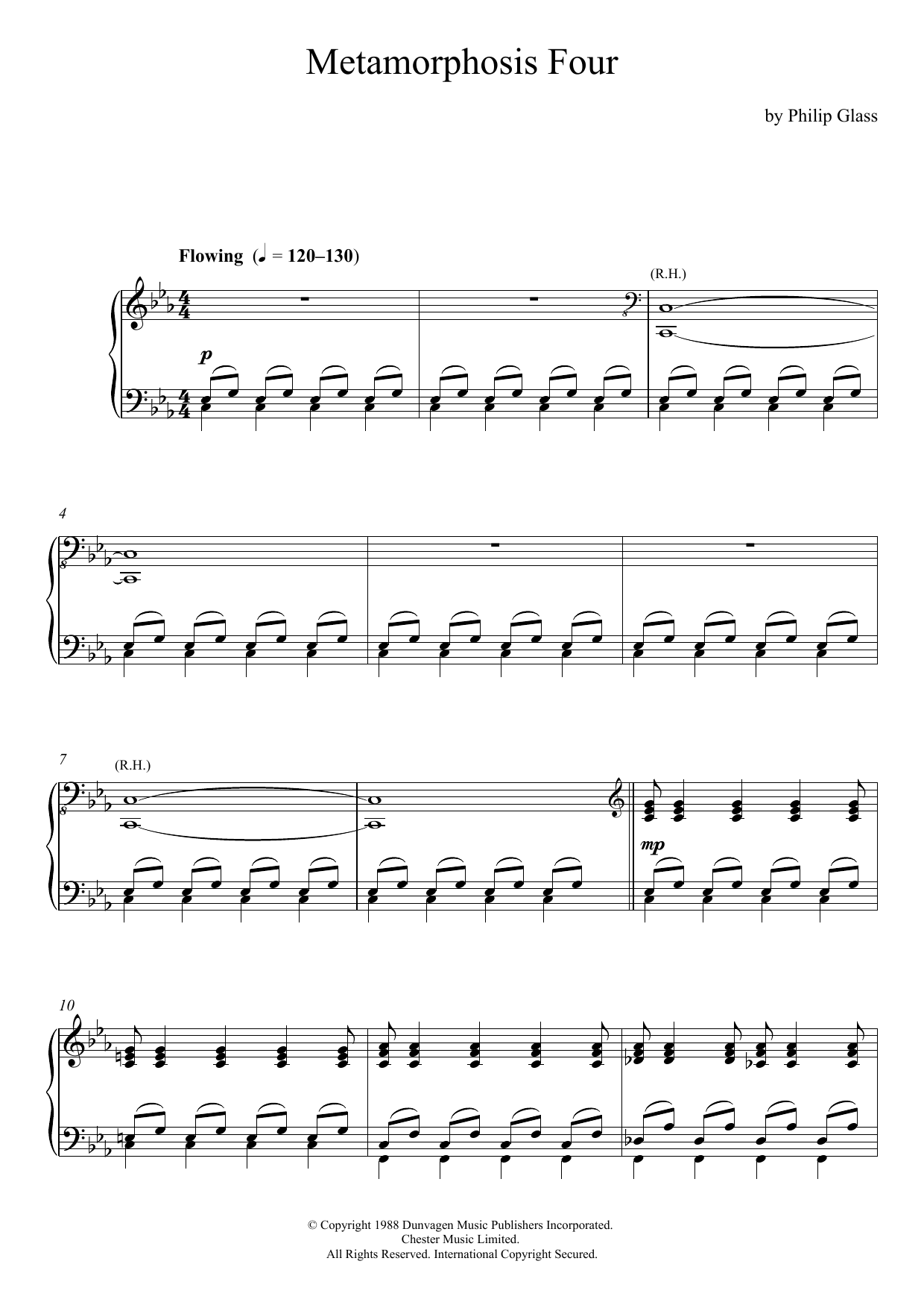 Download Philip Glass Metamorphosis Four Sheet Music