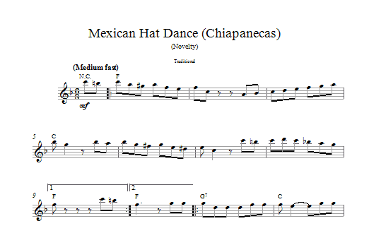 Download Traditional Mexican Hat Dance Sheet Music