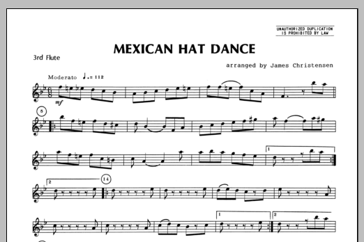 Download Christensen Mexican Hat Dance - Flute 3 Sheet Music