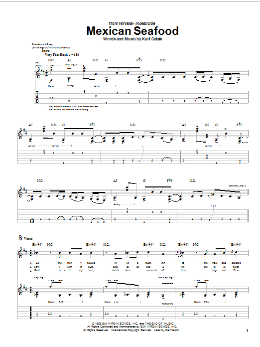 Download Nirvana Mexican Seafood Sheet Music