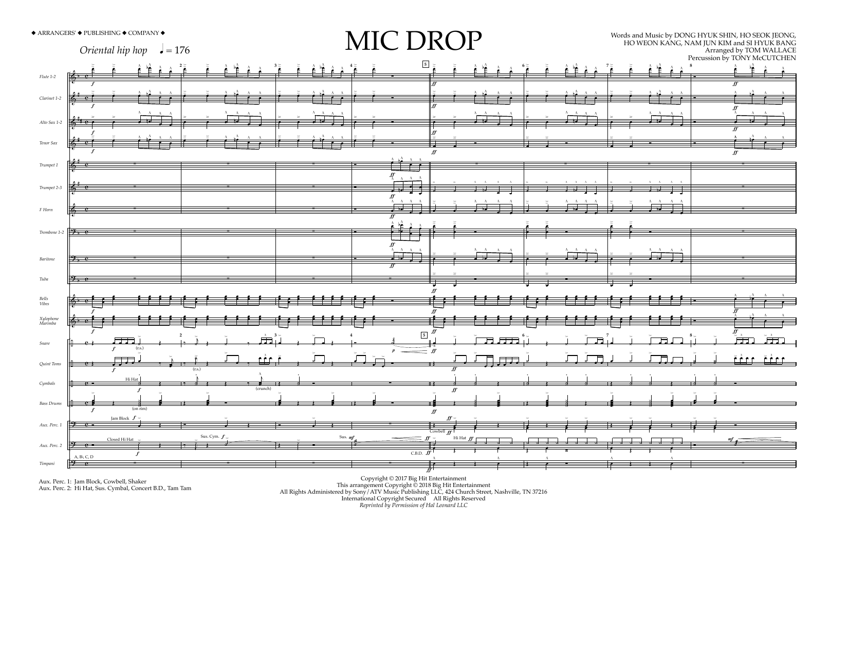 Download Tom Wallace Mic Drop - Full Score Sheet Music