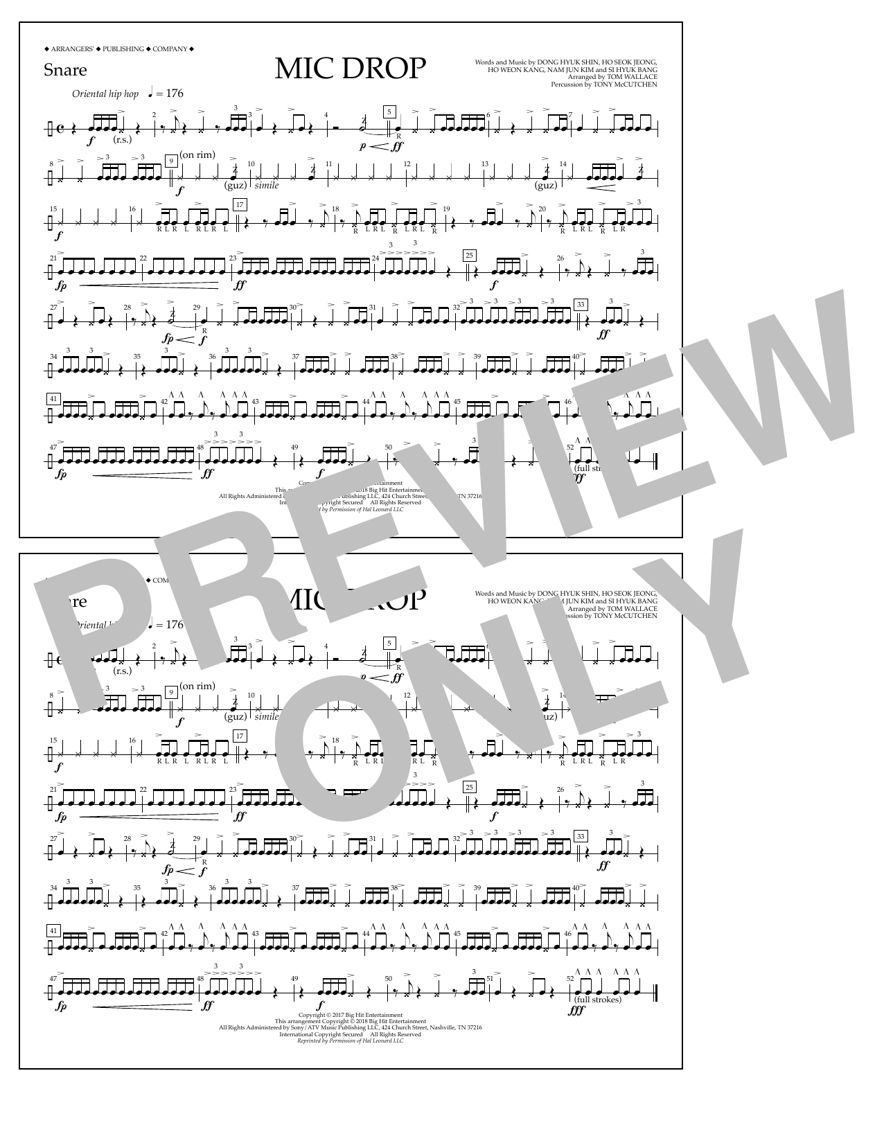 Download Tom Wallace Mic Drop - Snare Sheet Music