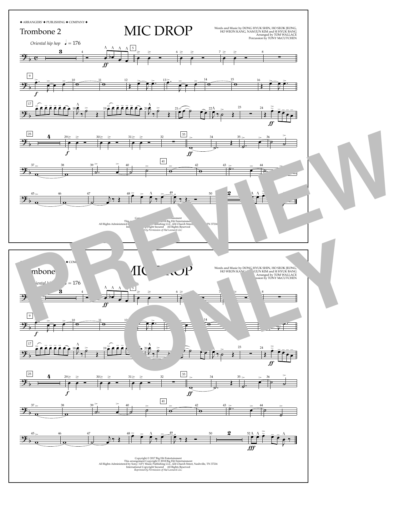 Download Tom Wallace Mic Drop - Trombone 2 Sheet Music