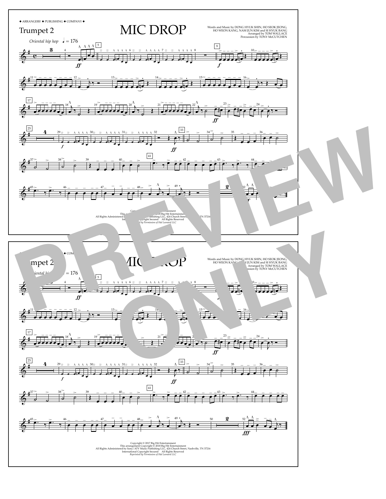 Download Tom Wallace Mic Drop - Trumpet 2 Sheet Music