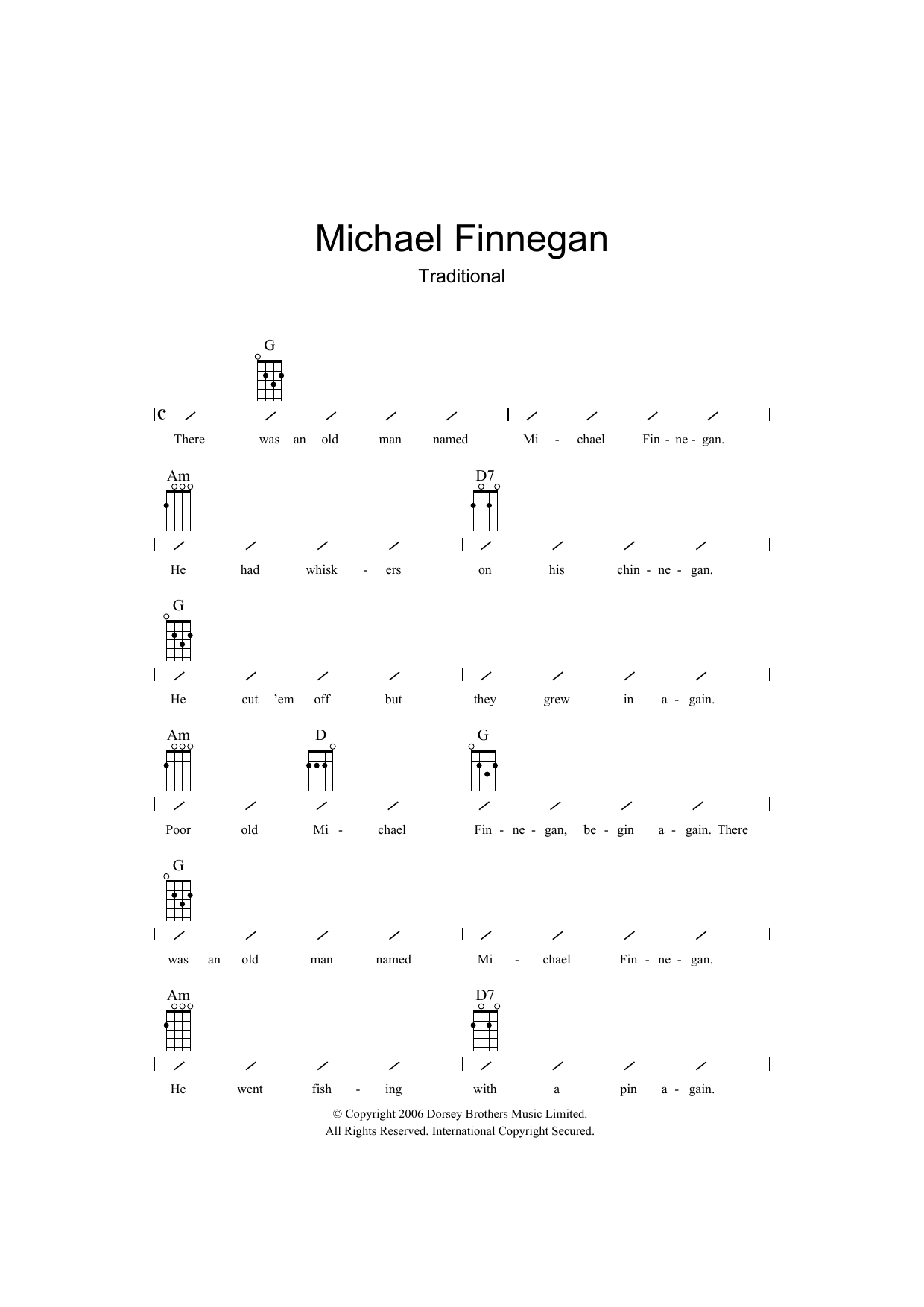 Download Traditional Michael Finnegan Sheet Music