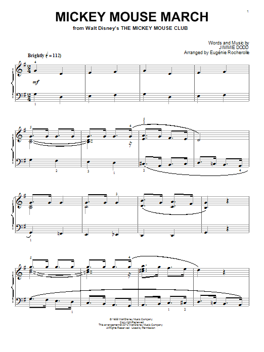 Download Eugénie Rocherolle Mickey Mouse March Sheet Music