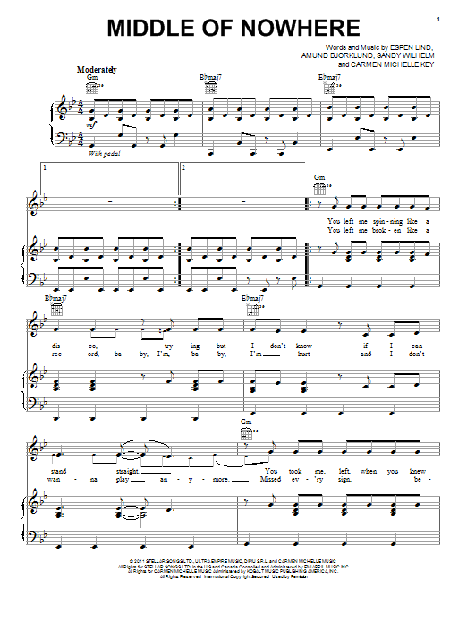 Download Selena Gomez Middle Of Nowhere Sheet Music