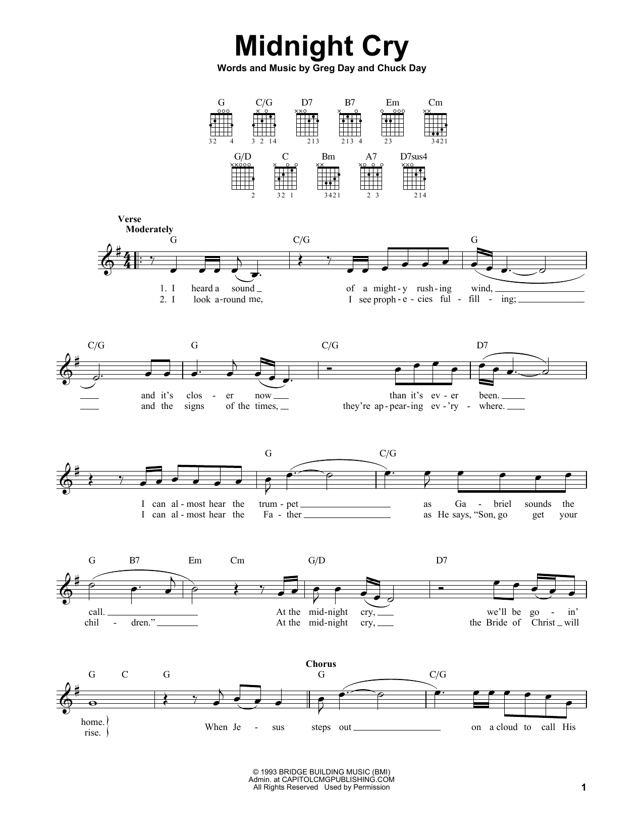 Download Chuck Day Midnight Cry Sheet Music