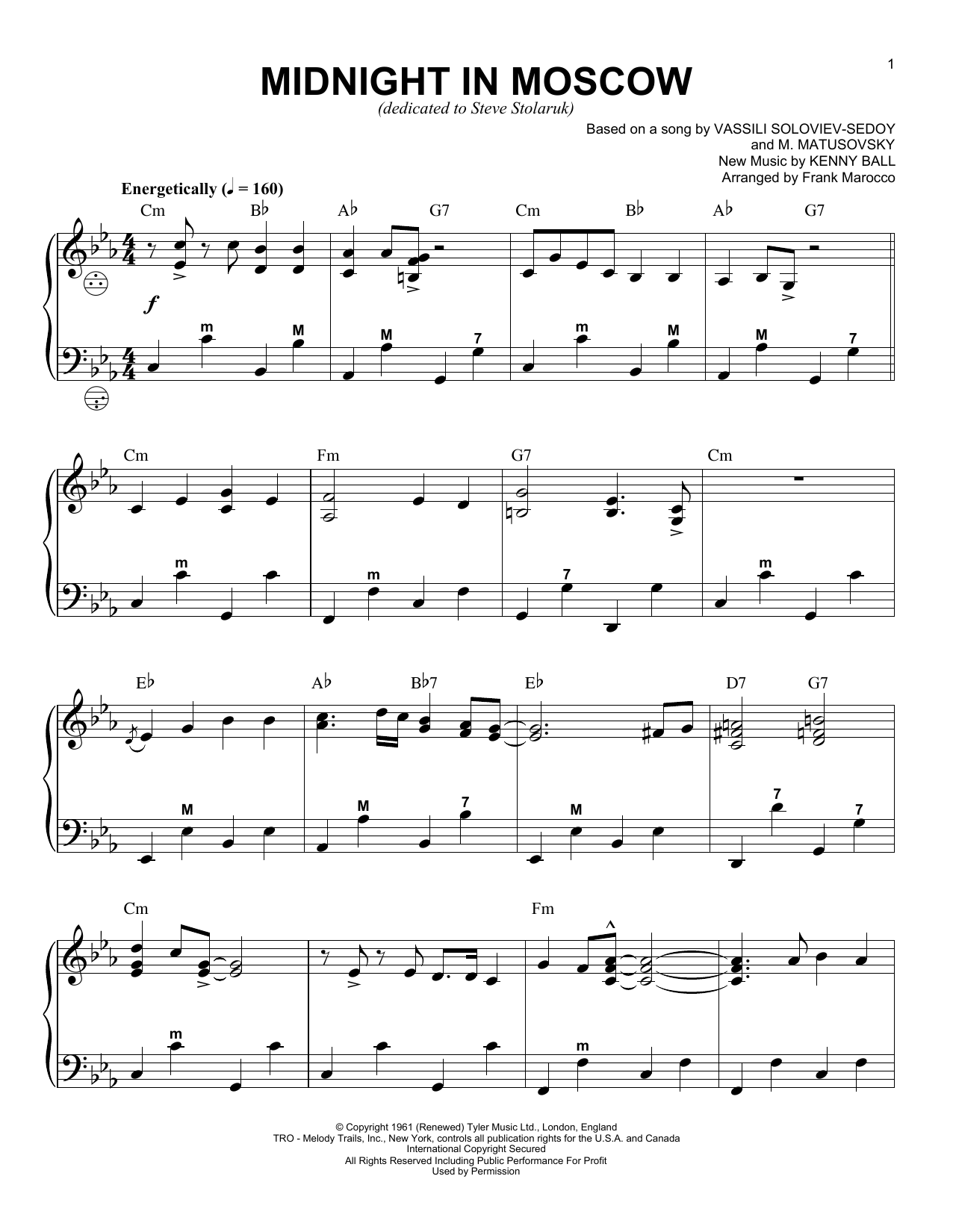 Download Frank Marocco Midnight In Moscow Sheet Music