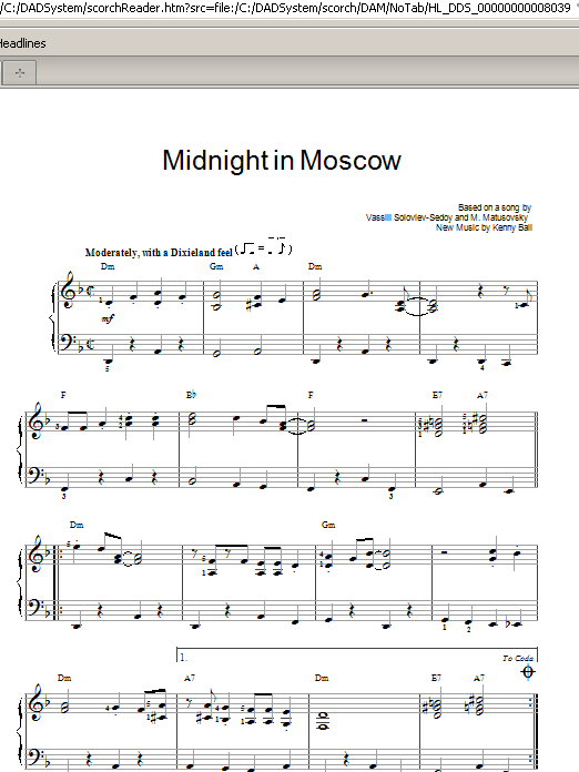 Download Kenny Ball Midnight In Moscow Sheet Music
