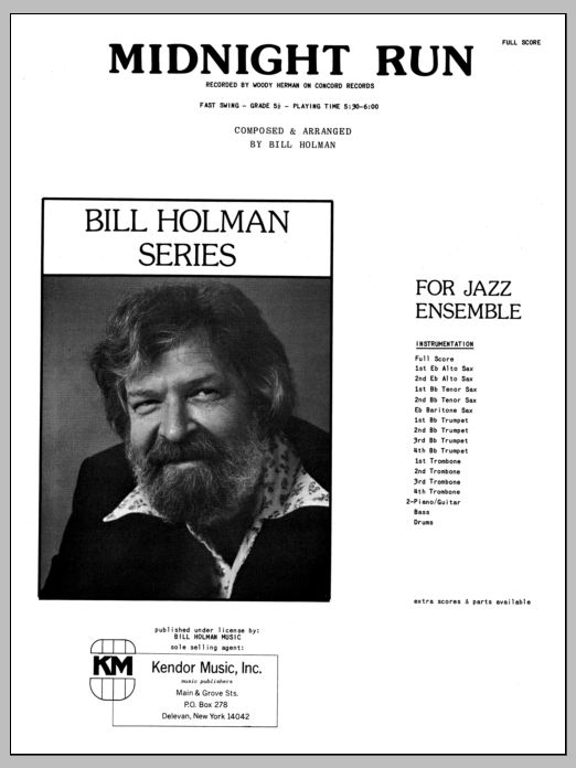 Download Bill Holman Midnight Run - Full Score Sheet Music