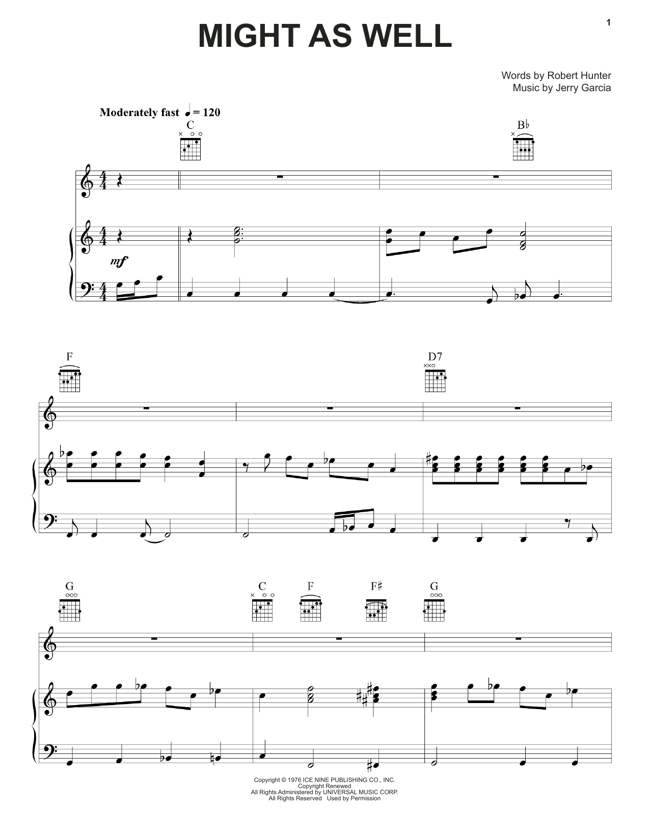 Download Grateful Dead Might As Well Sheet Music
