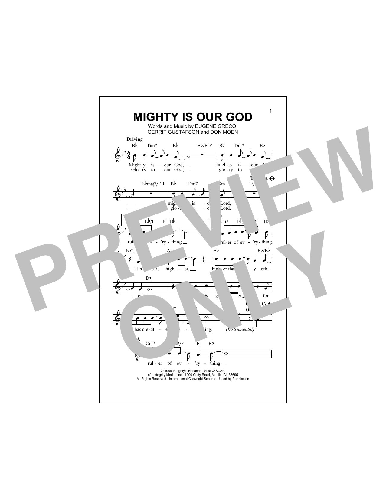 Download Don Moen Mighty Is Our God Sheet Music