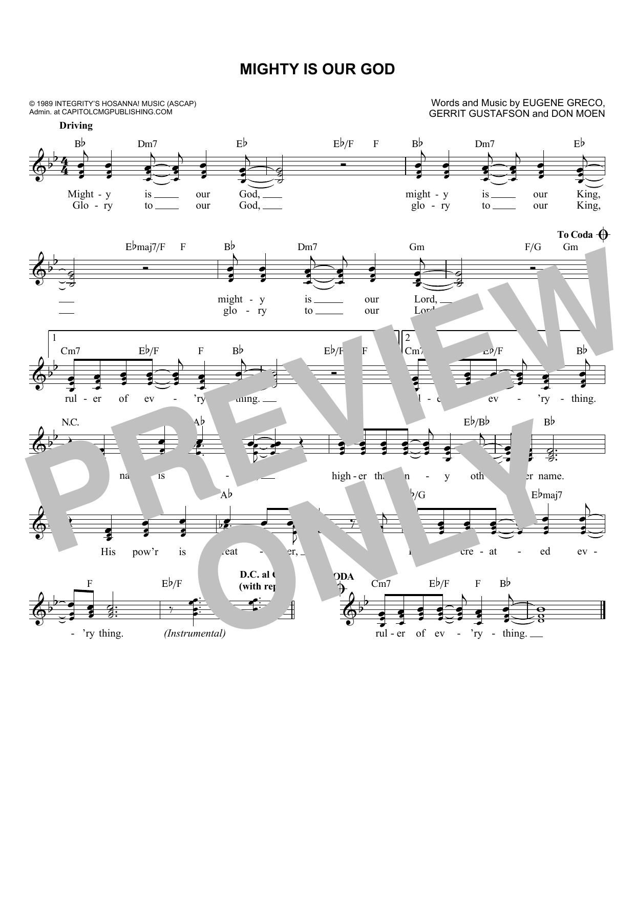 Download Gerrit Gustafson Mighty Is Our God Sheet Music