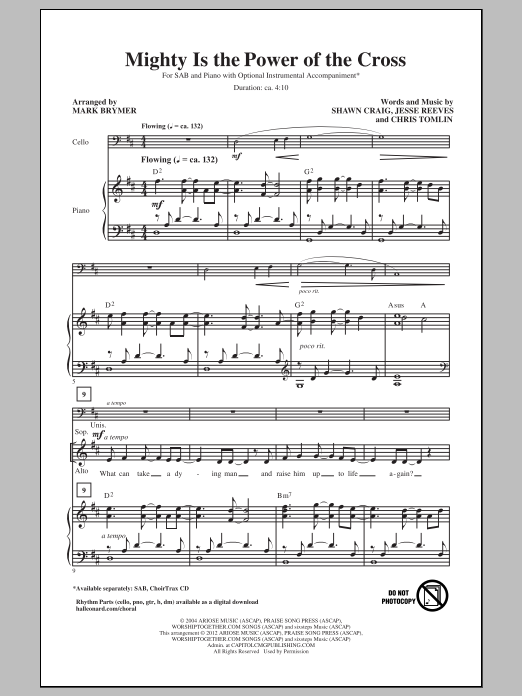 Download Mark Brymer Mighty Is The Power Of The Cross Sheet Music