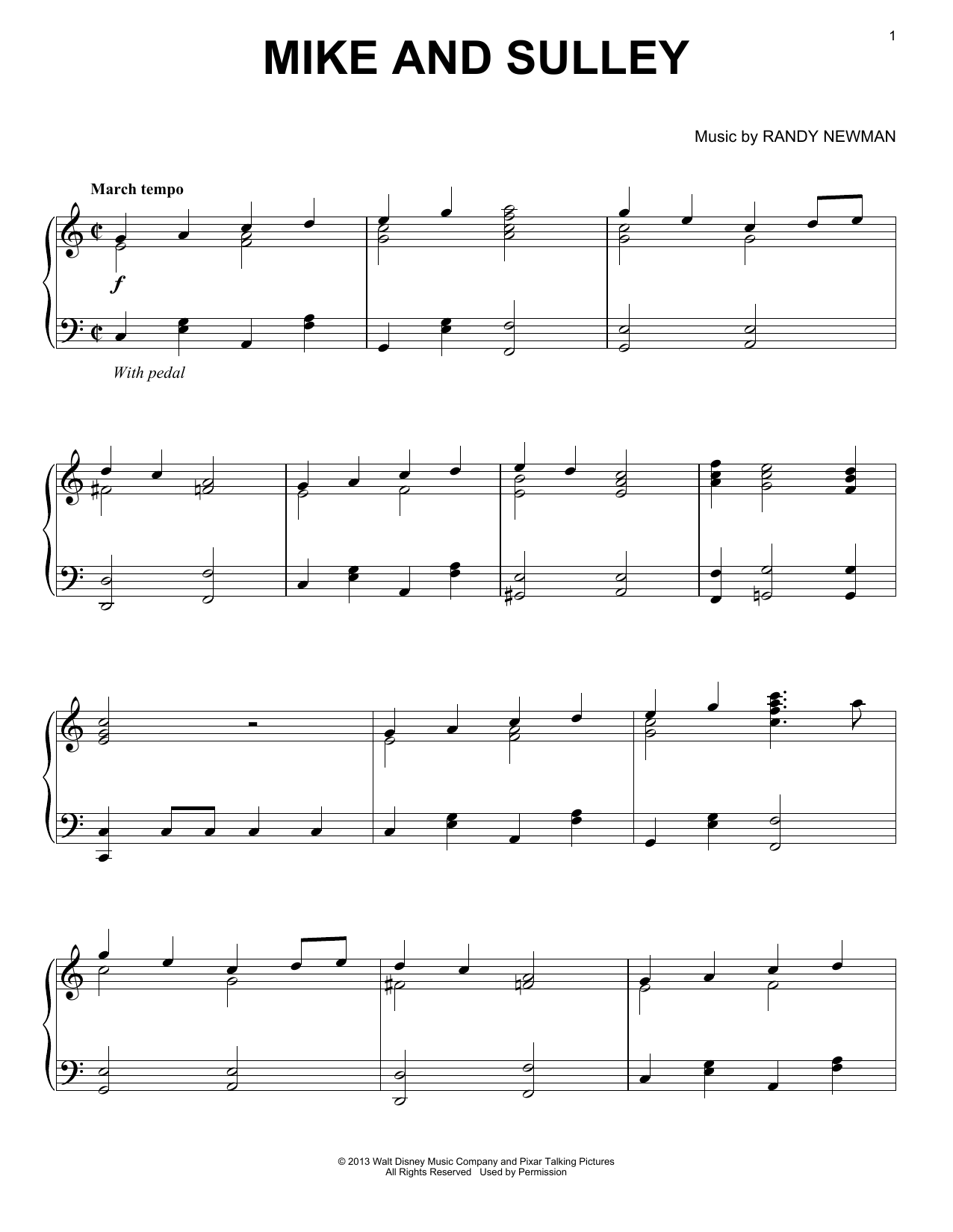 Download Randy Newman Mike And Sulley Sheet Music