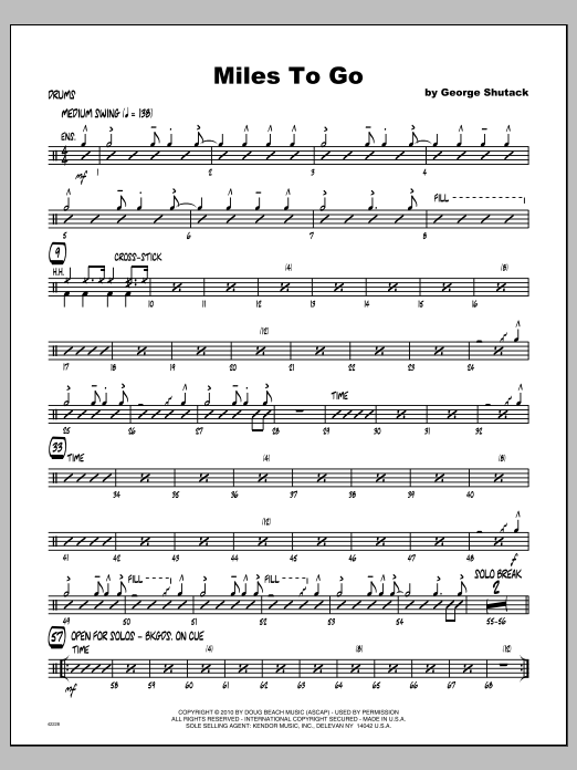 Download Shutack Miles To Go - Drums Sheet Music