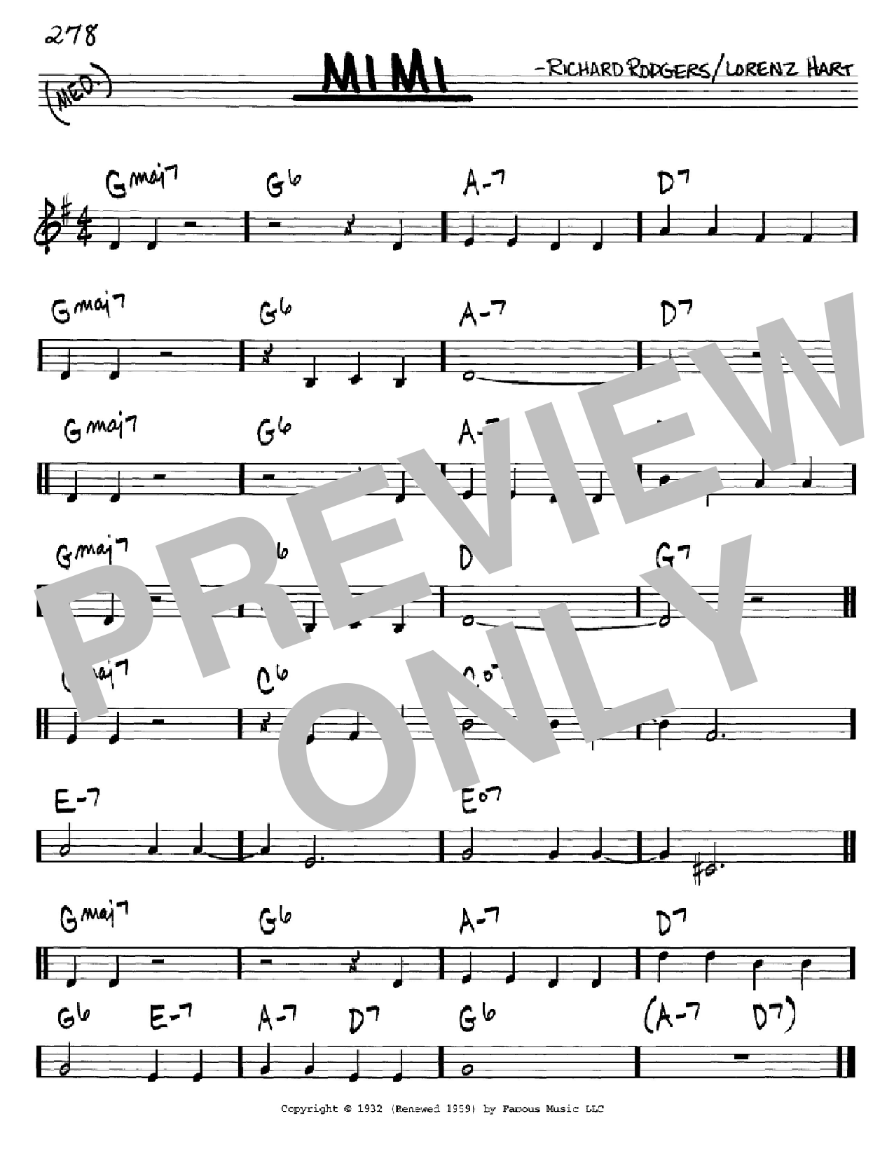 Download Rodgers & Hart Mimi Sheet Music