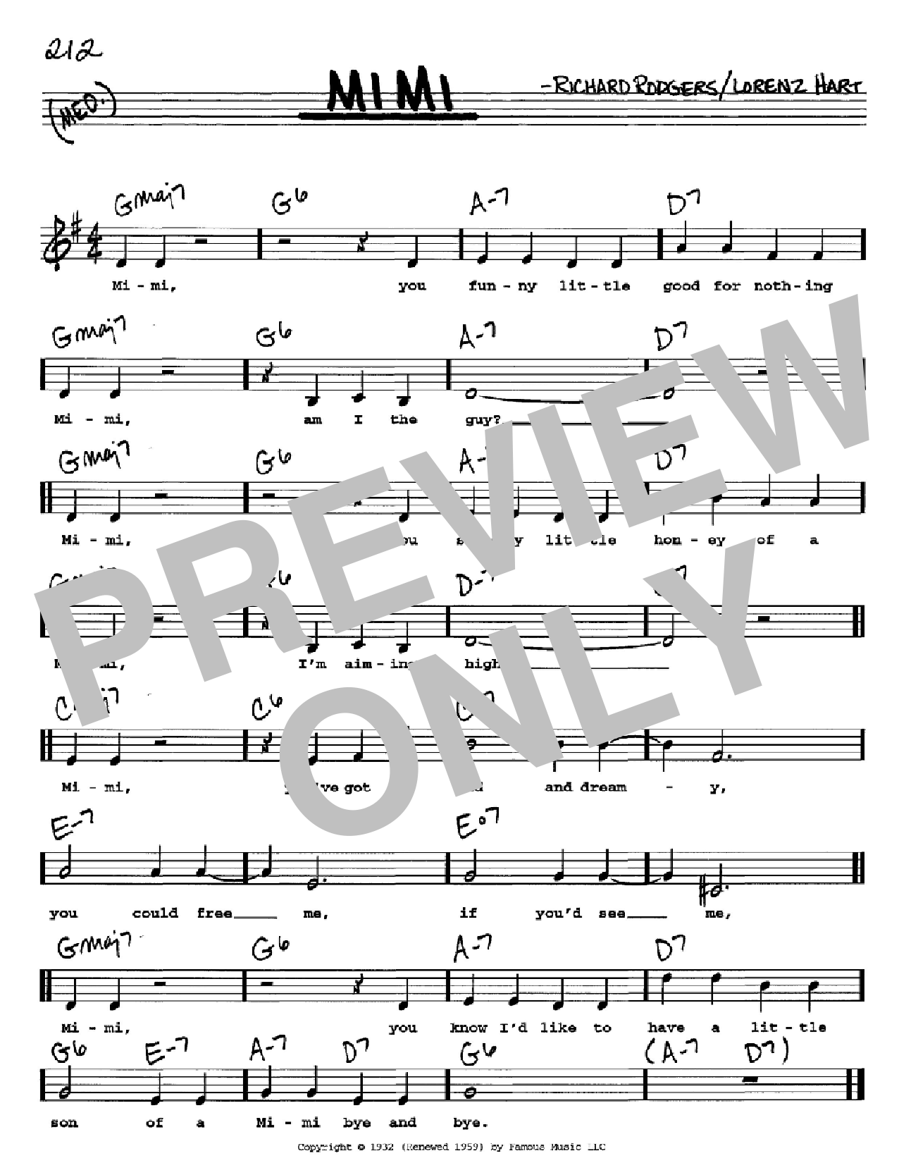 Download Rodgers & Hart Mimi Sheet Music